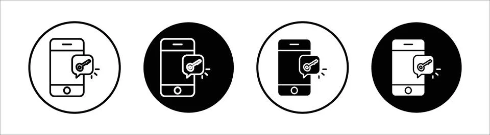 Activation code icon flat line icon set. Activation code iconThin line illu.. Illustrazione stock