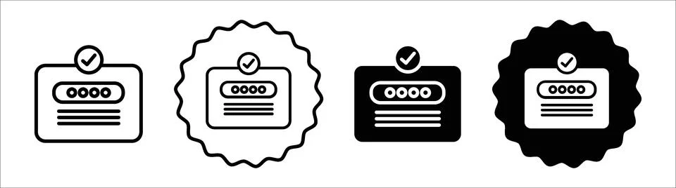 Activation code icon symbol set collection. Activation code simple vector s.. Stock-Illustration