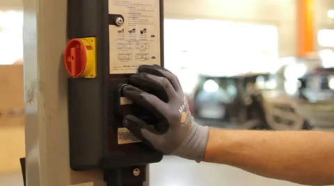 Activation of a command in a garage Stock Footage 61006372