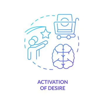 Activation of desire blue gradient concept icon Stock Illustration