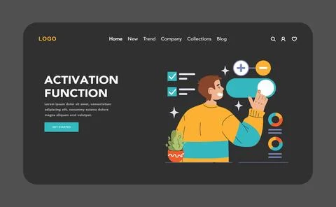Activation Function concept. Flat vector illustration Stock Illustration