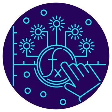 Activation function vector icon. Depicts a mathematical function symbol fx イラスト素材