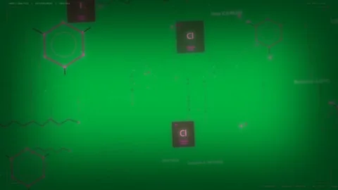 On activation orb pulsing, emitting trails linking Cl squares, showing flow on Stock Footage 333630137