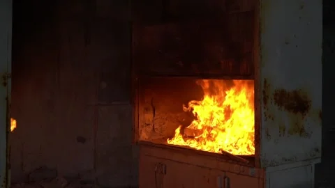 Activation of the powder fire extinguishing module 003 Stock Footage 309321670