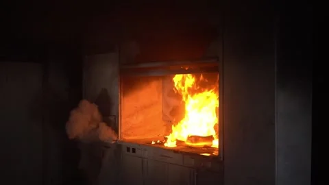 Activation of the powder fire extinguishing module 001 Stock Footage 309321677