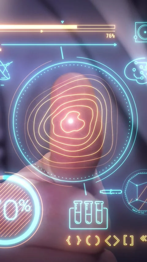 Activation of the virtual panel with geolocation data. 库存影片 250768336