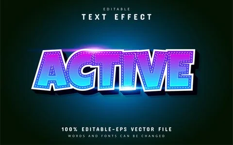 Active 3d text effect Stock Illustration