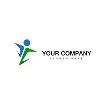 Active abstract logo with circle like people Stock Illustration