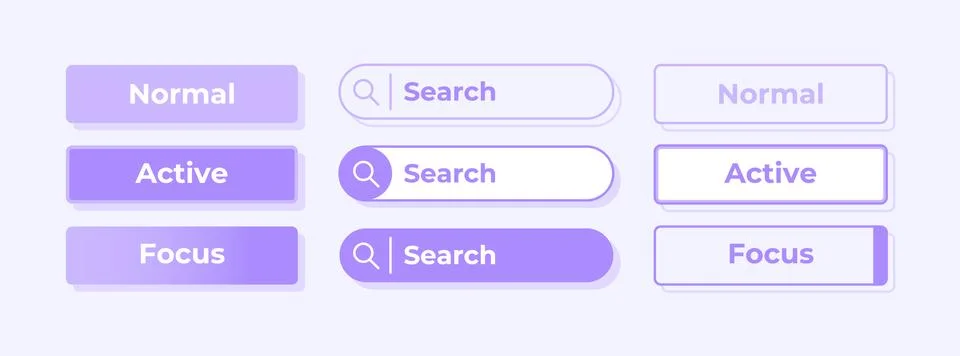 Active and inactive options UI elements kit イラスト素材