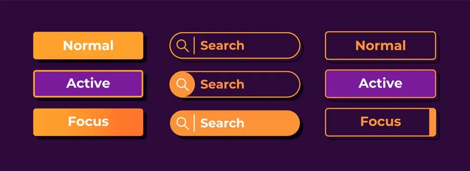 Active and inactive options UI elements kit イラスト素材