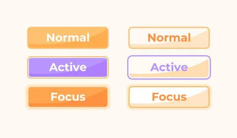 Active and inactive Settings UI elements kit Stock Illustration