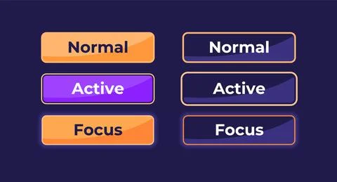 Active and inactive Settings UI elements kit 스톡 일러스트