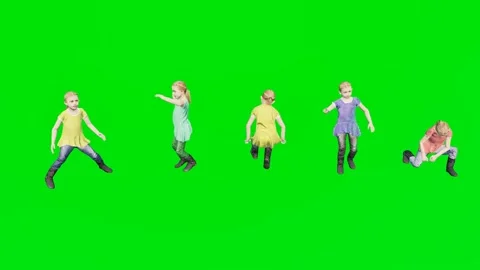 Active animated children crawling and playing on the floor isolated on a solid Stock-Footage 329597447