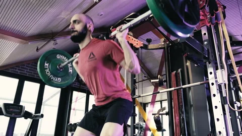 Active Athlete Guy Doing Squat Video stock 198271299