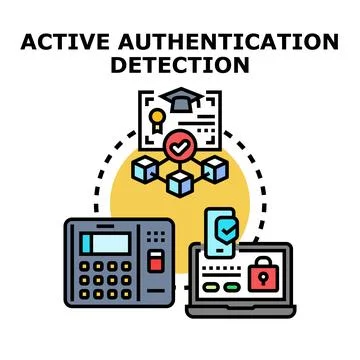 Active authentication detection process for data security イラスト素材