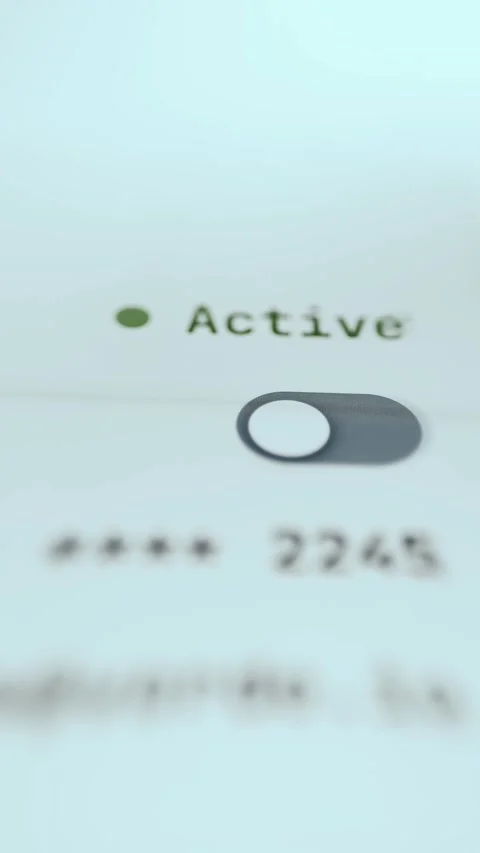 Active Bank Card Toggle and Account Value Stock Footage 337891574