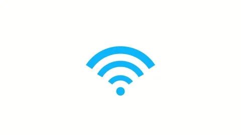 Active blue wi-fi icon blinking indicator animation on white background Stock Footage 237985120