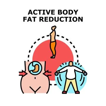 Active body fat reduction concept for weight loss Illustration