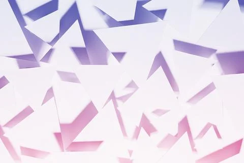 Active bright dynamic abstract pattern of paper triangles in shining light wi Stock Photos
