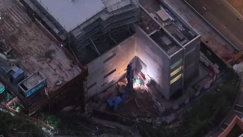 Active Building Site in Kowloon Hong Kong Cityscape Dec 20 2025 Stock Footage 325610959