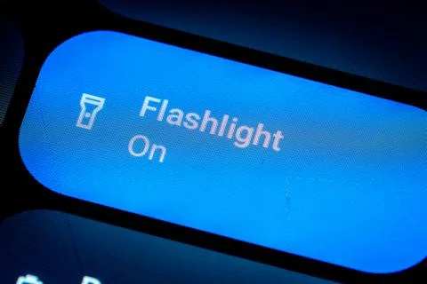 Active button to enable the flashlight of a smartphone Stock Illustration