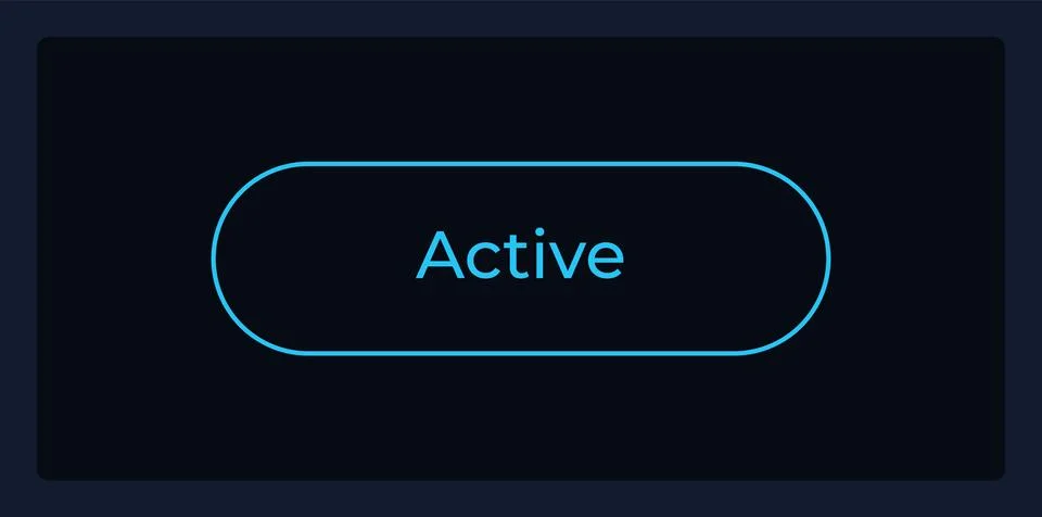 Active button state UI element template Illustrazione stock