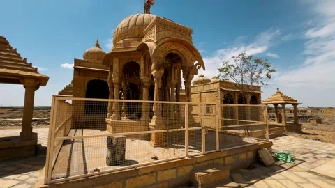An active cemetery in Jaisalmer Stock Footage 335203828
