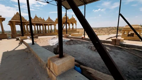 An active cemetery in Jaisalmer Stock Footage 335203874