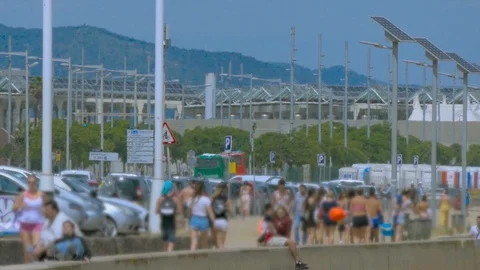 Active Citizens By The Shore Stock Footage 91094139
