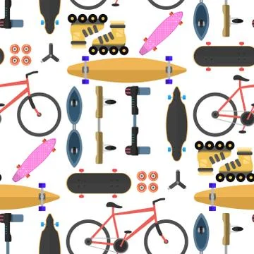 Active city transport eco alternative energy bike scooter one and two-wheeled Stock Illustration