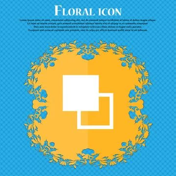 Active color toolbar . Floral flat design on a blue abstract background with  Stock Illustration