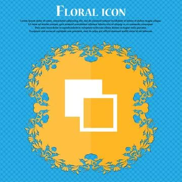 Active color toolbar . Floral flat design on a blue abstract background with  Stock Illustration