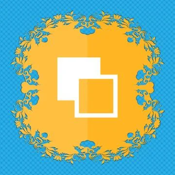 Active color toolbar . Floral flat design on a blue abstract background with pl Stock Illustration