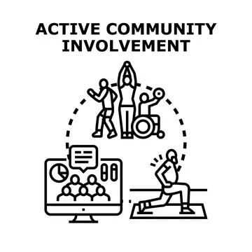 Active community involvement concept vector illustration Stock Illustration