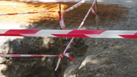 An active construction site within a public park Stock Photos