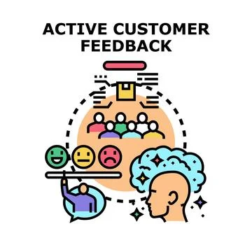 Active customer feedback and experience analysis Stock Illustration