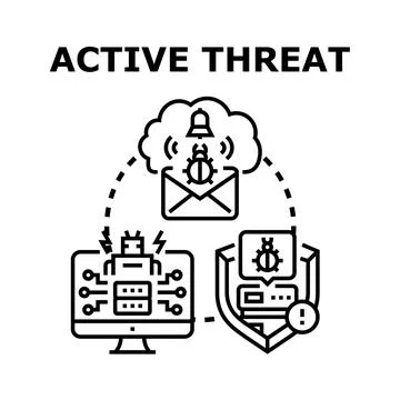 Active cyber threat spreading digital malware and virus Stock Illustration