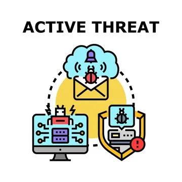 Active cyber threat spreading digital malware and virus 스톡 일러스트