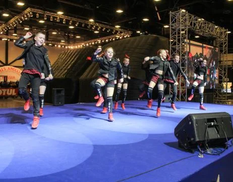 Active dances on stage. Stock Photos