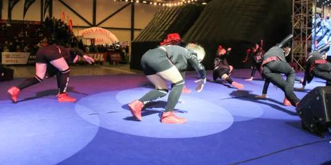 Active dances on stage. Stock Photos