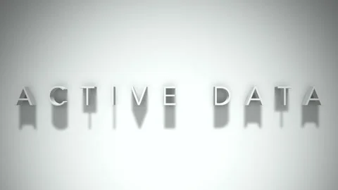 Active Data 3D title animation with shadows on a white background Stock Footage 296614543