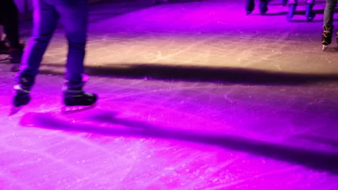 Active date, ice rink, skating outdoor, Stock Footage 246974721