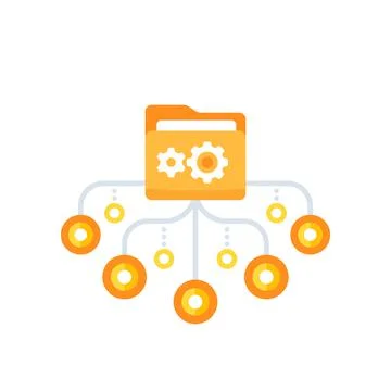 Active directory, folder vector icon Stock Illustration