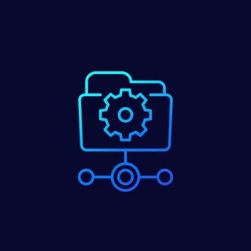 Active directory line icon for web Stock Illustration