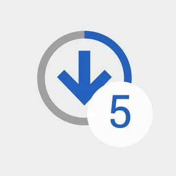 Active download queue notification sign Stock Illustration