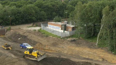 Active Drone Construction Site Stock Footage 101558247