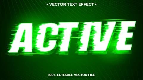 Active editable text effect suitable for digital modern theme Stock Illustration