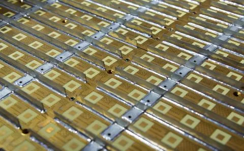 Active electronically scanned array front-view x-range Stock Photos