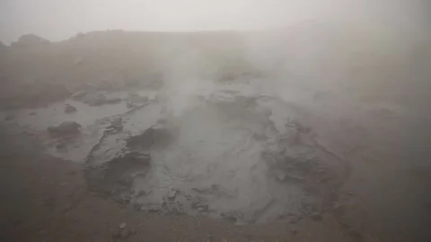 Active fumaroles in the volcano Mutnovsky, Kamchatka, Stock Footage 197052615