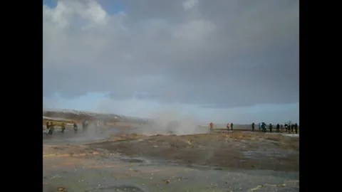 Active geyser in iceland Stock Footage 327893475